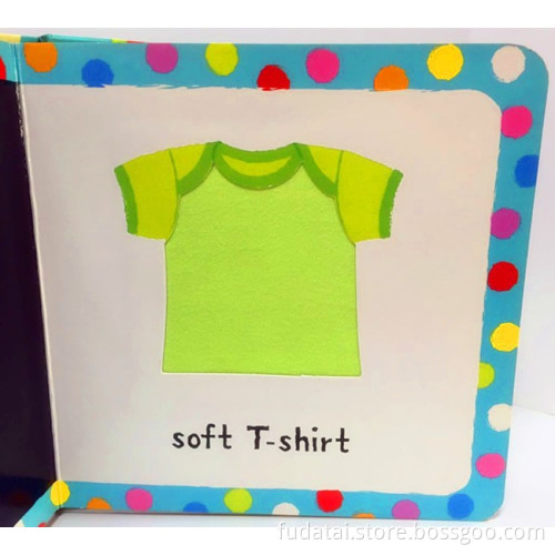 FDT customized kids interesting story board book with cute toy